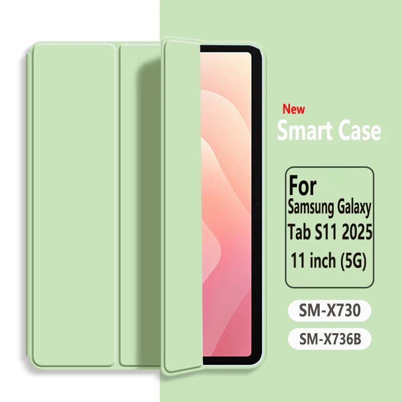 For Samsung Galaxy Tab S11 11 inch 2025 Case SM-X730/SM-X736B 5G Magnetic Folding Stand PU Silicone Soft Back Tablet Funda Coque