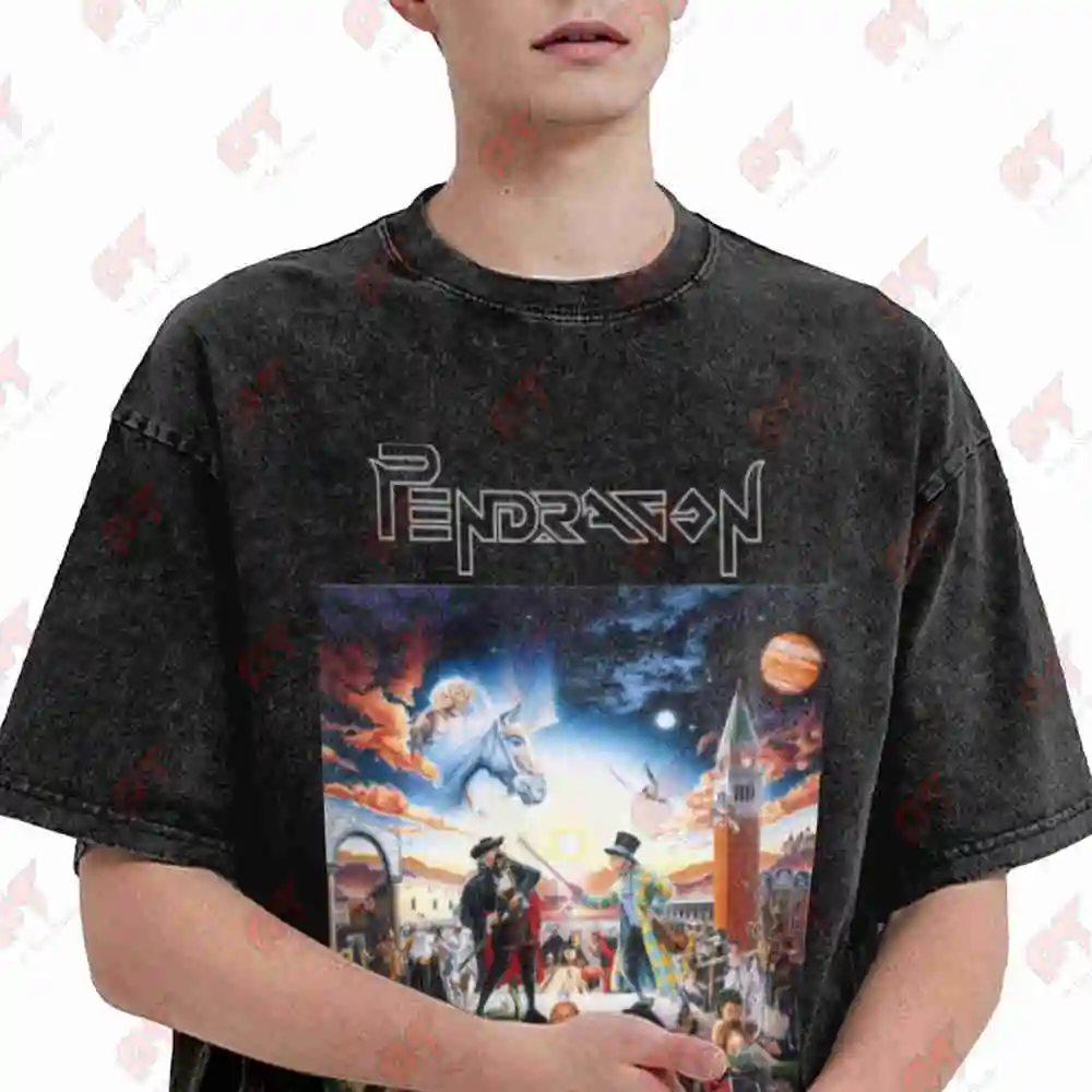 Pendragon The Masquerade Overture Remake Vintage Washed Tee Pure Cotton T-Shirt