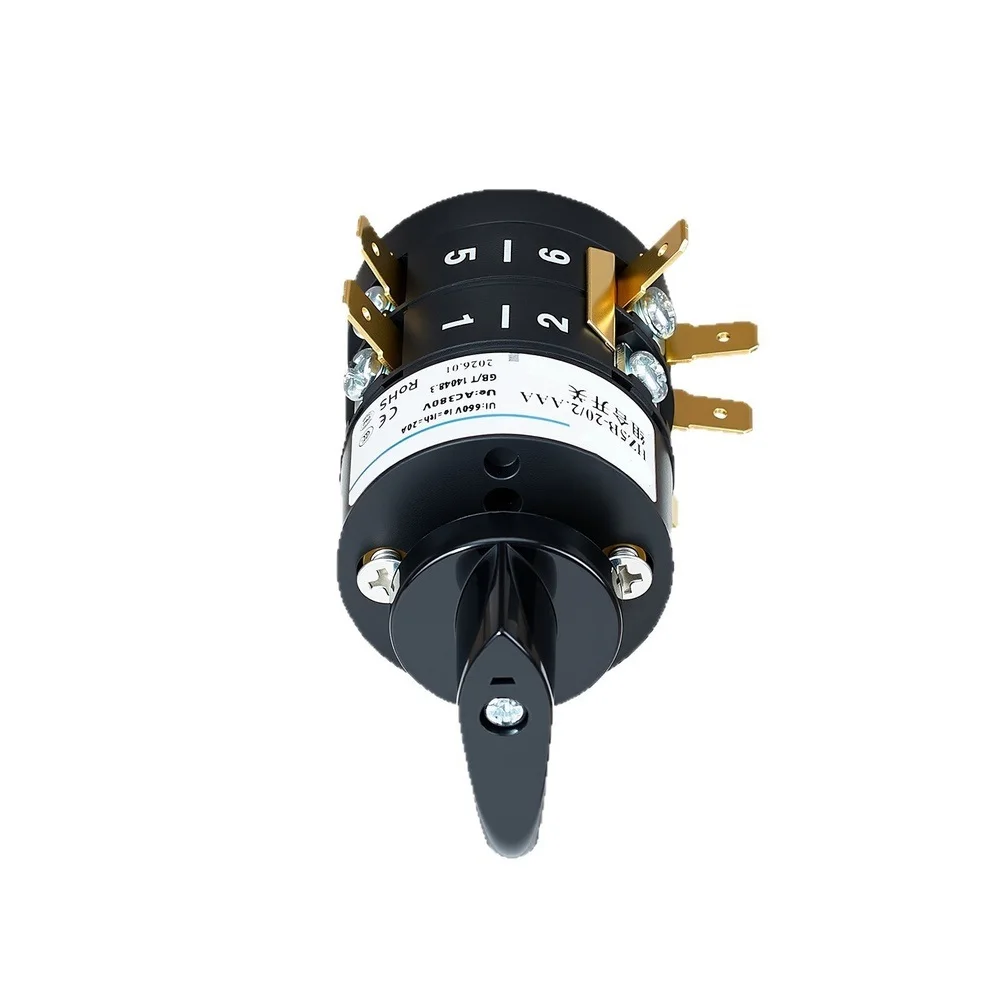 HZ5B 20A 3 Position 2 Section Combination Switch for Welding Machine AC380V 20A Conventional Heating Current Black