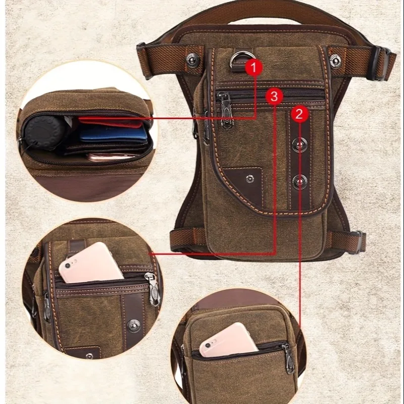European Style Canvas Waist Pack Multifunctional Crossbody Bag for Outdoor Sports