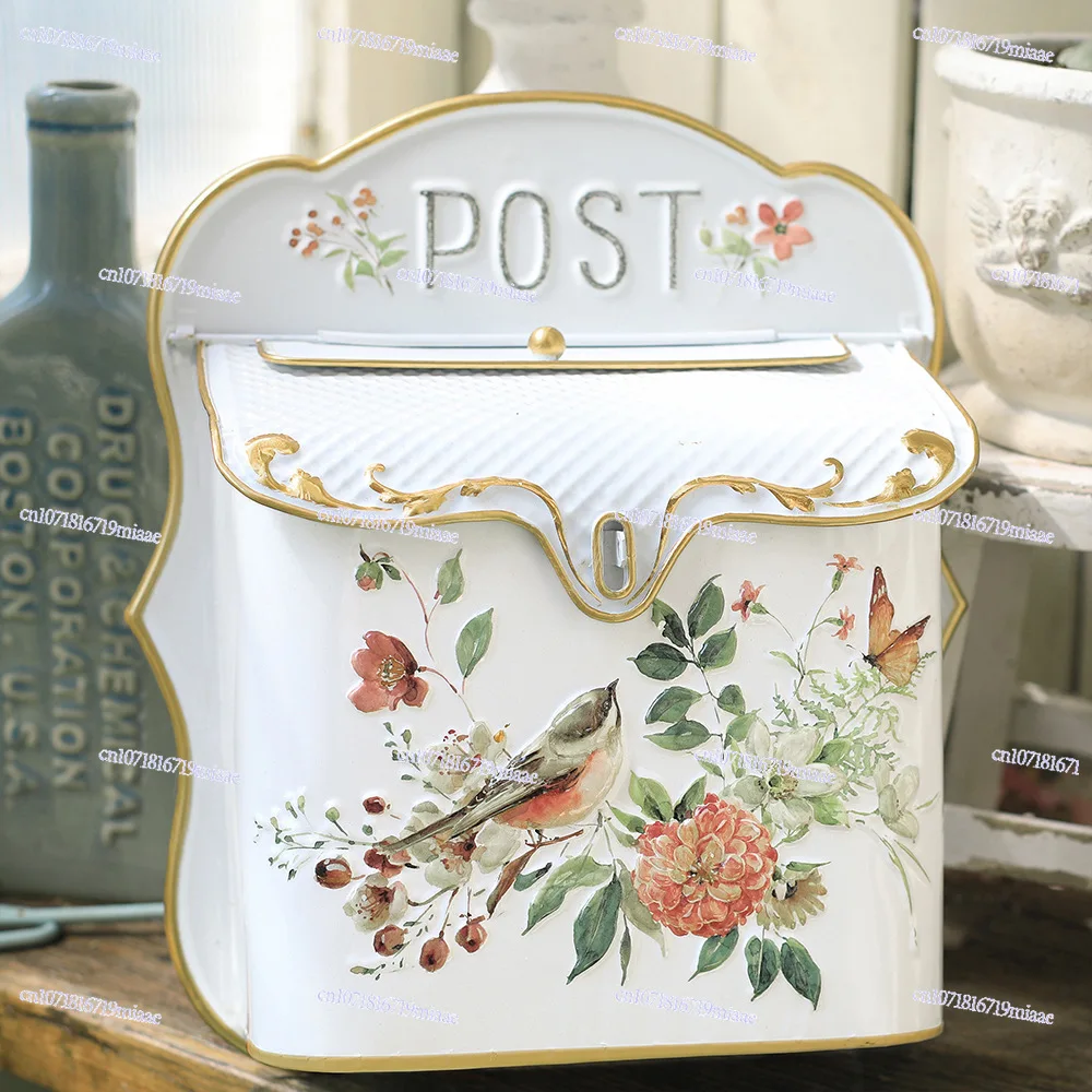 Flower and Bird Mailbox Three-dimensional Relief Delivery Box Outdoor Garden Decoration