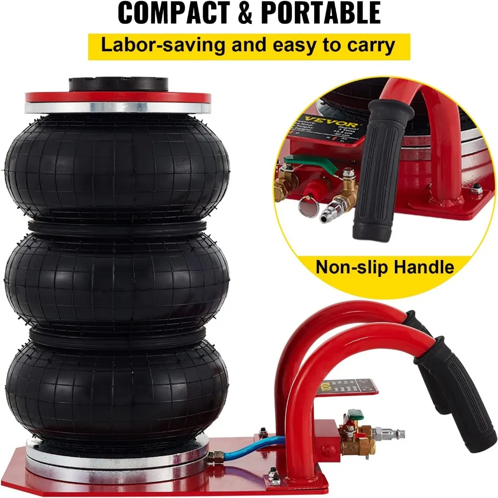 Triple Bag Air Jack by VEVOR - 3 Ton Capacity, Fast Lifting for Cars up to 15.75 Inches