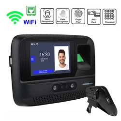 WiFi Facial Face Recognition เครื่องบันทึกเวลาเดสก์ท็อปลายนิ้วมือบัตรพนักงานอิเล็กทรอนิกส์ Attendance Management System