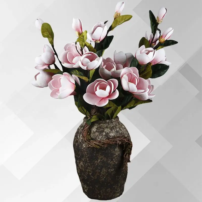 Stunning PU Simulation Artificial Magnolia Plant for Exquisite Floor Decorative Touch - Elevate Your Space with Lifelike Beauty