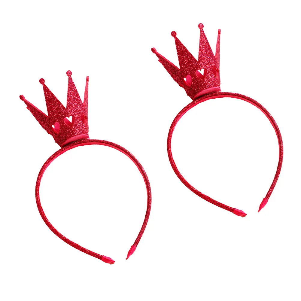 

3Pcs Hair Hoop Crown Headband Set Rose Red Comfortable Party Wear for Carnival Easter New Year Eve Costume Events