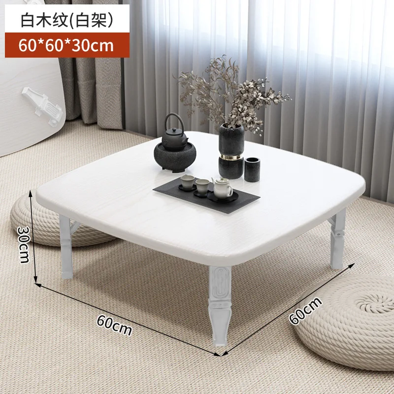 Ins Tatami Foldable Tea Table Rural Simple Dining Wooden Table Bedroom Bay Window Living Room Small Tea Table