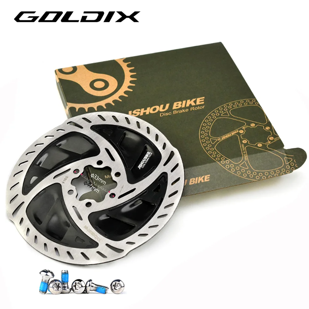 GOLDIX 6-Bolt Bicycle Brake Disc Rotor 140mm 160mm for Mountain Bike Gravel and Road Bike Fast Cooling Ultralight RT900 1/2Psc