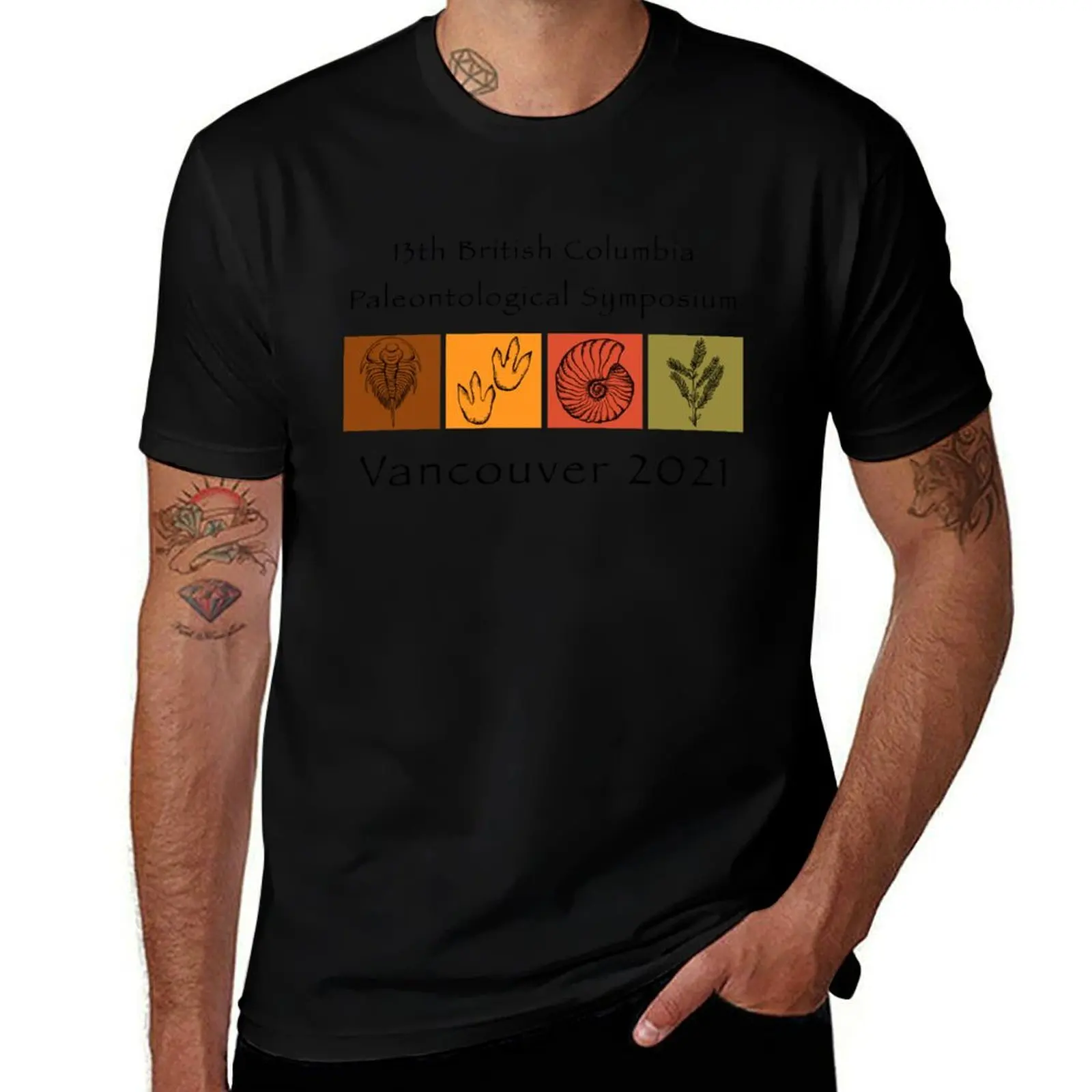 BC Paleontological Symposium 2021: Black Text T-Shirt Casual Soft Cotton Short Sleeve Tee T-Shirt