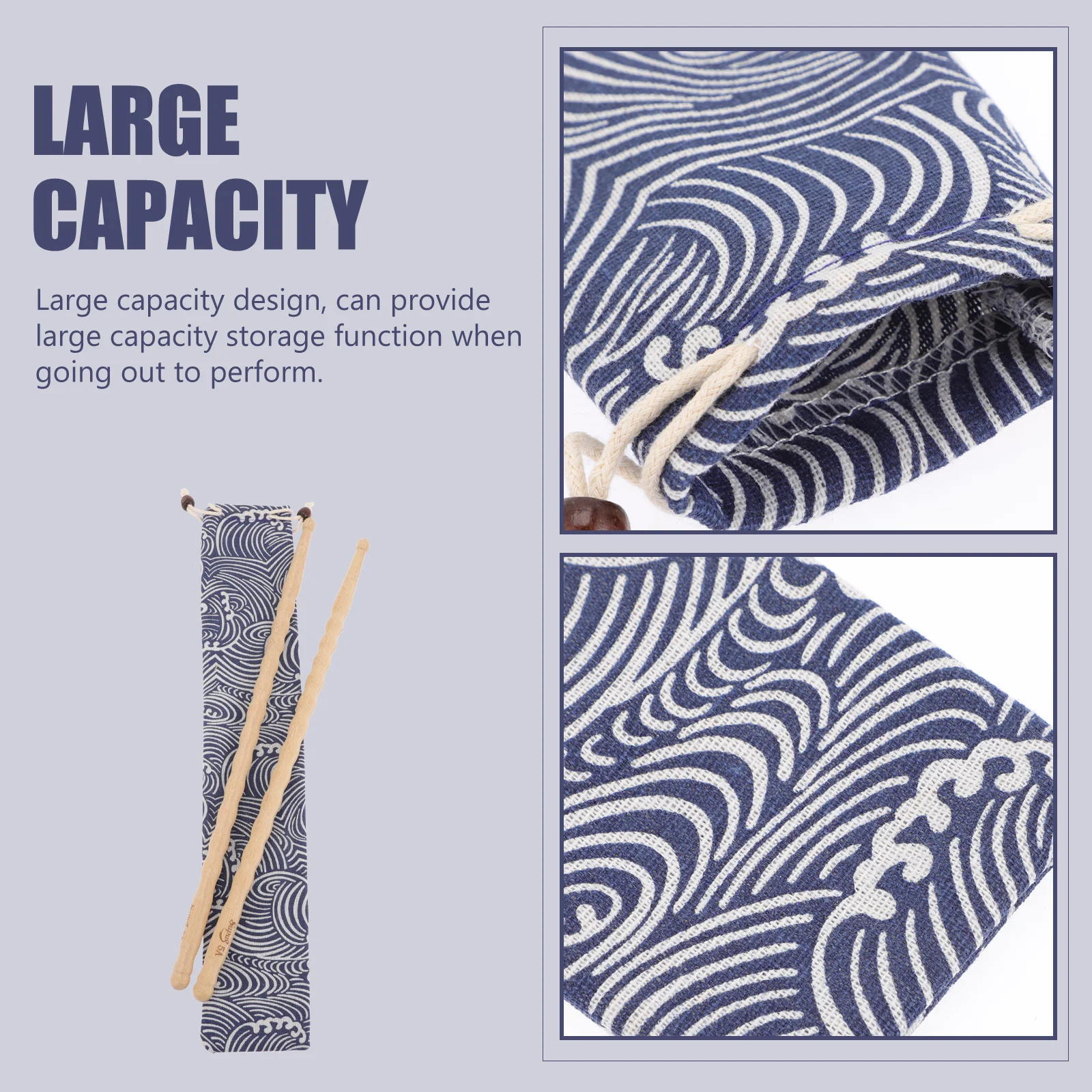 Drum Stick Bag Durable Drumstick Holder Tote Bags Backpack Organizer Japanese Pouch Polyester