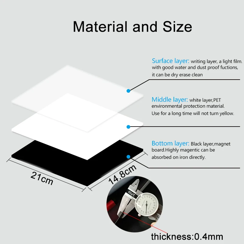 Magnetisches Whiteboard im A5-Format, trocken abwischbare Whiteboards, weiches Zuhause, Büro, Küche, flexibles Pad, Kühlschrankaufkleber, Memo-Nachrichtentafel