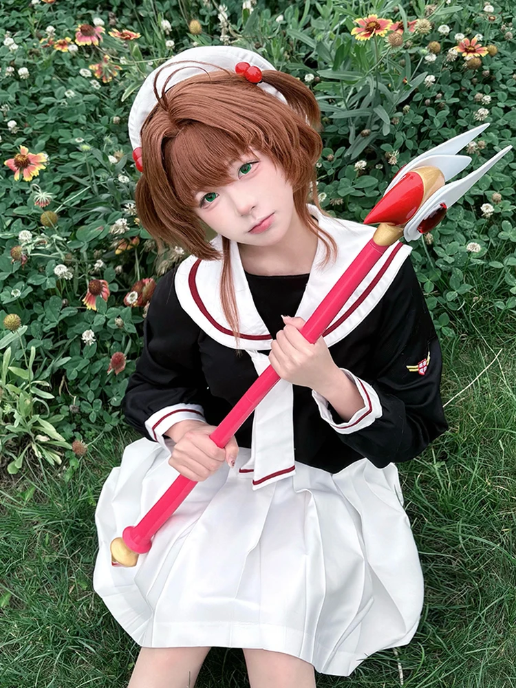 

BaiPianXiaong Cosplay Costume Wig orm Magic Girl Card Small Sakura Cosplay Clothes Anime Accory XiguaWolf Brand
