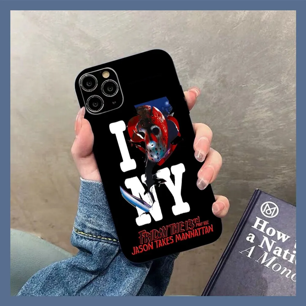 

Orror Movie Friday the 13th Phone Case for iPhone 14 11 12 13 Mini Pro Xs Max 8 7 6 6S Plus X XR Solid Candy Color Case