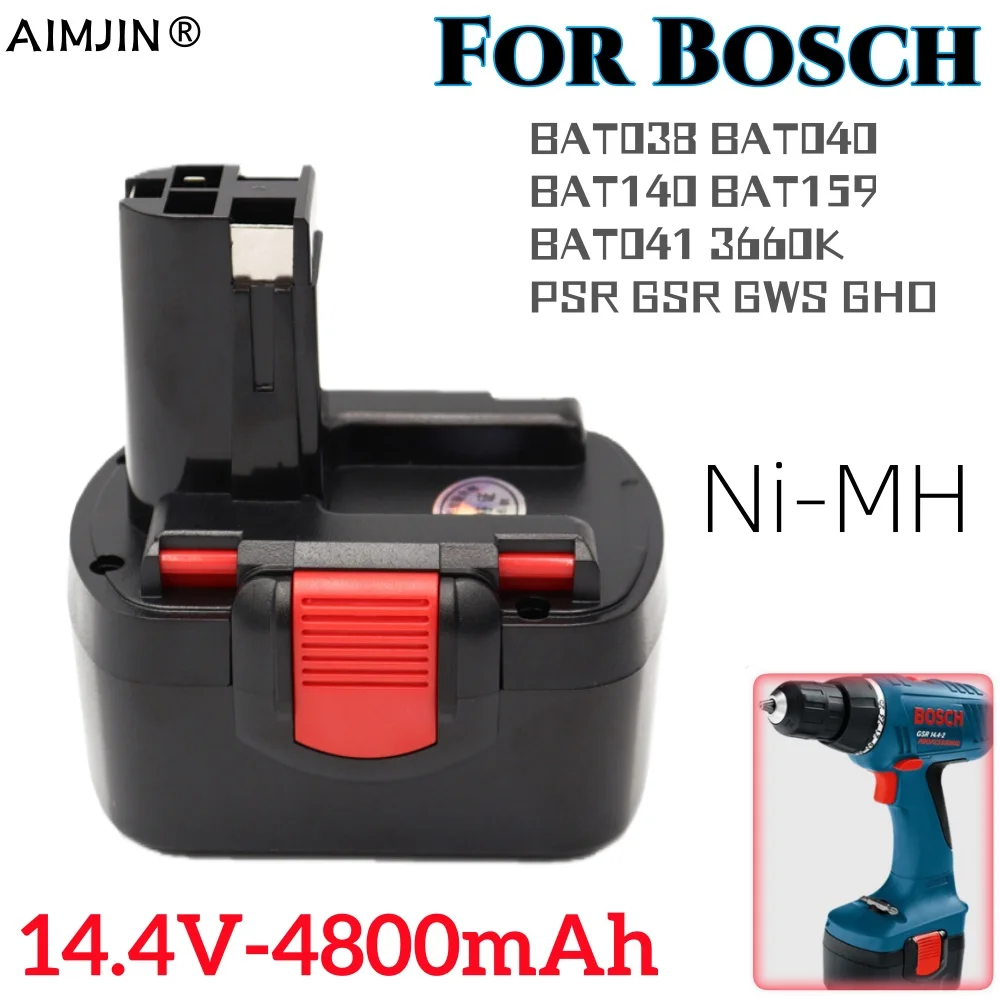 

Аккумуляторная батарея для Bosch BAT038 BAT040 BAT140 BAT159 BAT041 3660K NI-MH PSR GSR GWS GHO 14,4 В батарея