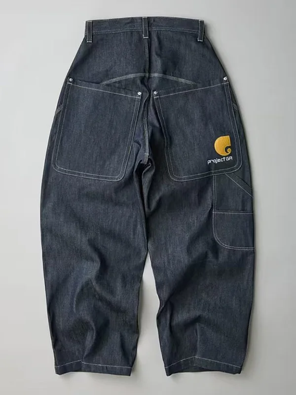 

Ailz Project American Sle, прямые оригинальные джинсы, модная рабочая одежда, брюки, свободный крой, молодежная мода