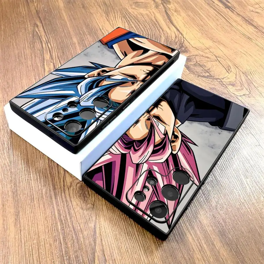 Hülle für Samsung Galaxy S24 Plus S25 Edge S20 S23 Ultra S21 FE Schwarz Weiche Handyhülle Dragon Ball Goku Cool