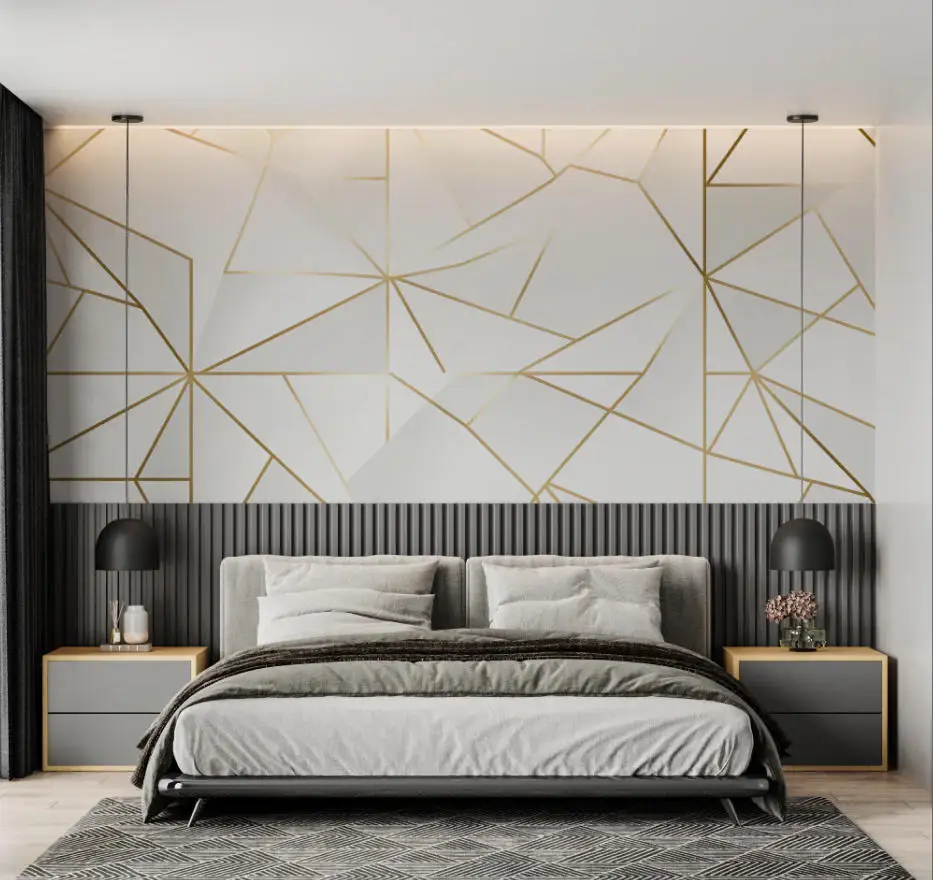 Custom size wallpaper extended space tunnel geometric decorative painting Grey cement brick hanging painting photo 3d wallpaper
