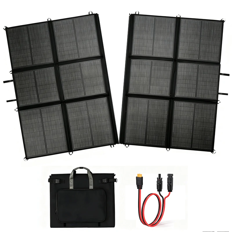 440W 220W*2 Portable Solar Panel Foldable Solar Charger MC4 Connector Monocrystalline For Generator Power Station RV Camping