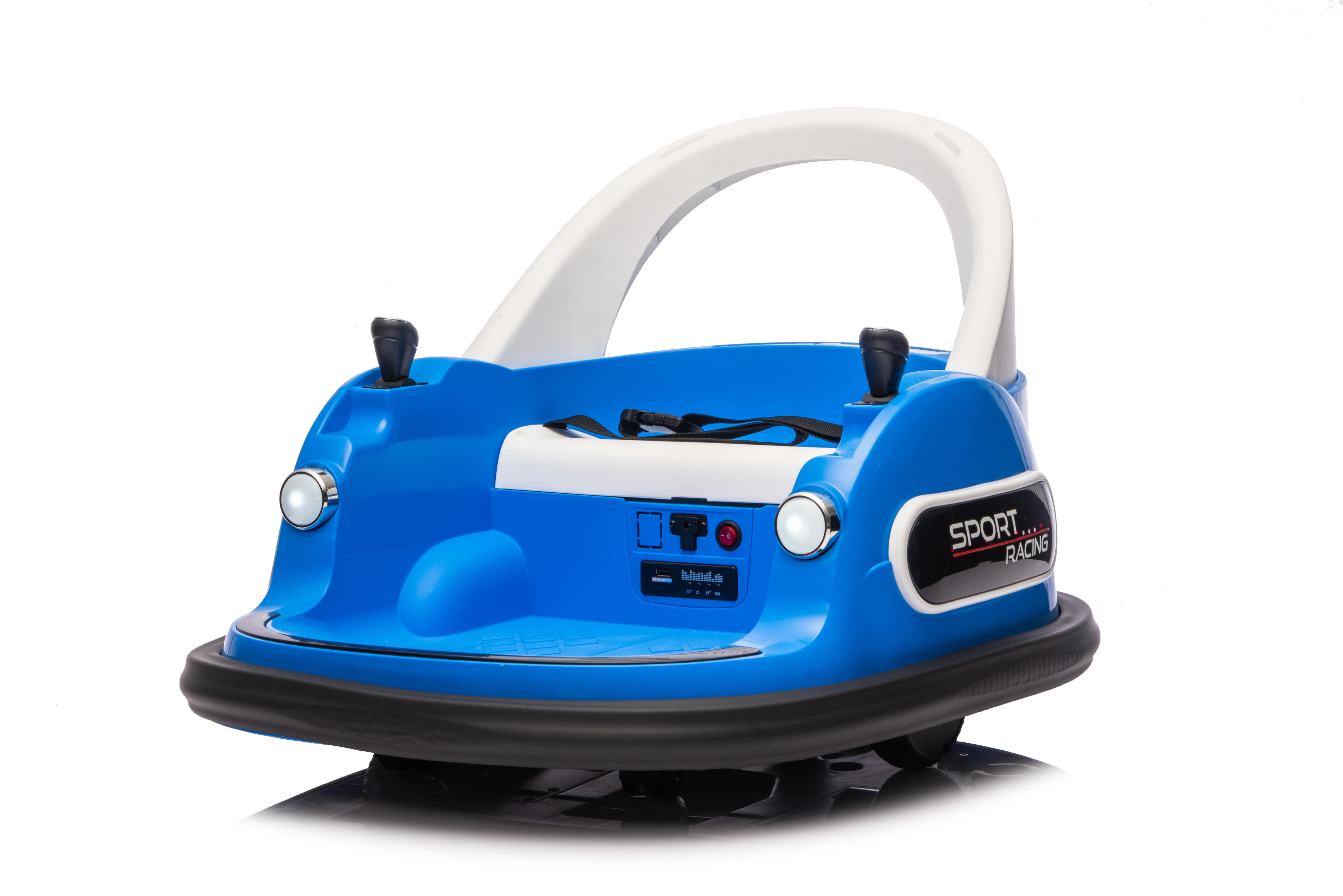 

Детский электромобиль-бампер 12В, 2WD, с поворотом на 360 градусов, пультом ДУ, LED-подсветкой, Bluetooth и защитой от столкновений