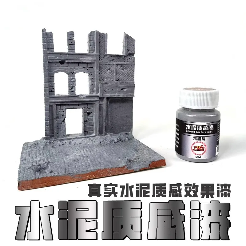 

Cement Texture Paint Architectural Model Round Mud Wall Cement Miniature Scenario Model Coloring Hand-painting