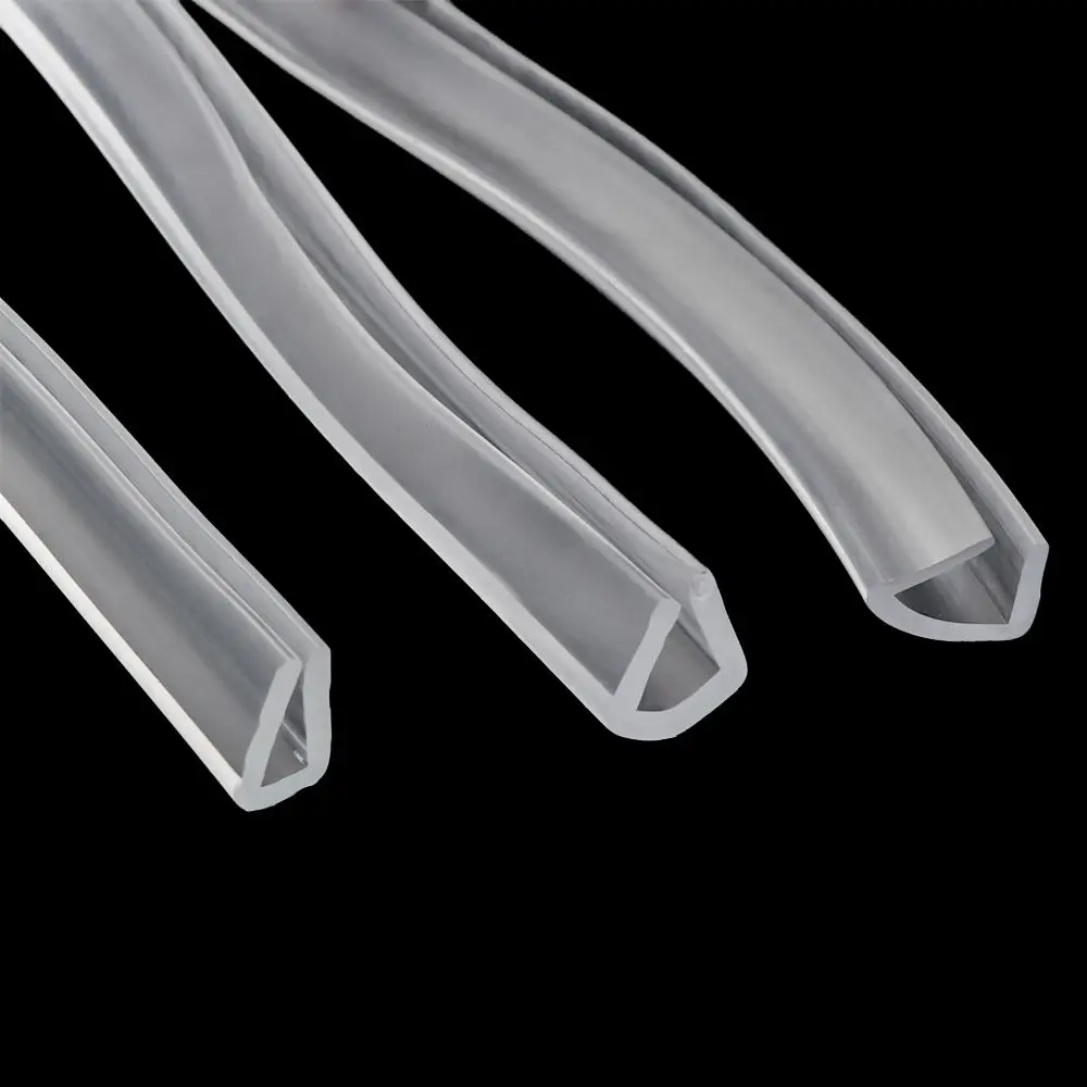 2 Meters U-channel Rubber Edging Sealing Strip Shower Door Glass Sealing Tape Edge Guard Weatherstrip Multiple Size
