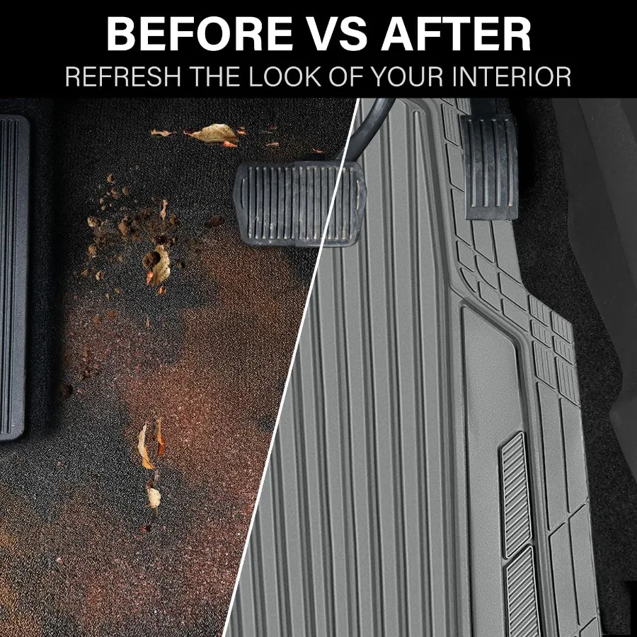 헤비 듀티 스포티 고무 자동차 매트 딥 디쉬 올웨더 자동차 바닥 매트 풀 세트 방수 미끄럼 방지 자동차 매트 러그 트림