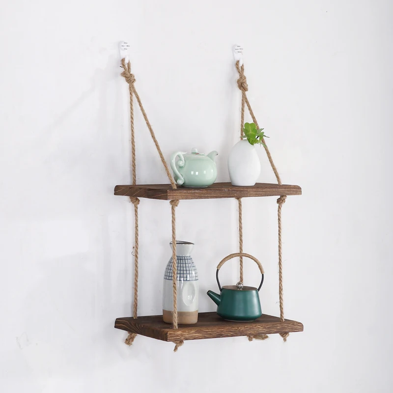

Solid wood one-word baffle rack No punching Wall hanging Decoration Wall load-bearing succulent potted plant ornament Storage sh