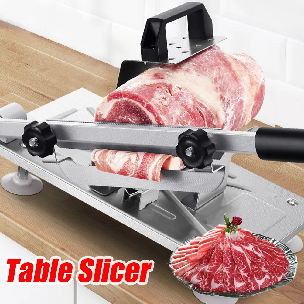 

Машина для резки замороженного мяса, машина для резки мяса, фруктов и овощей из нержавеющей стали, регулируемая толщина, бытовая кухонная машина для резки