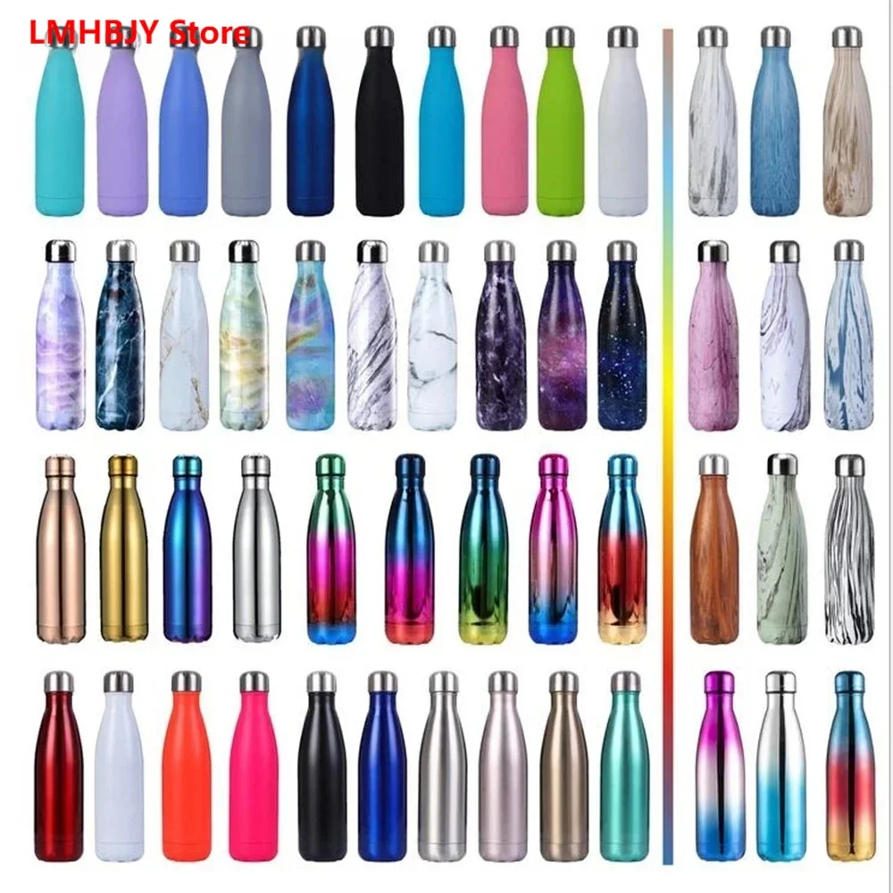 LMHBJY 500/1000ml Double-Wall Insulated Vacuum Flask Stainless Steel Thermos Cola Water Beer Outdoors Sport Water Bottle