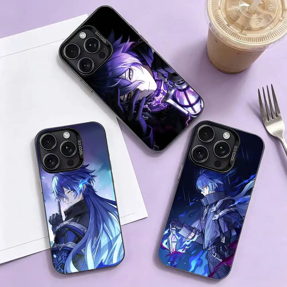 

F-Flins Genshin Phone Case For iPhone 17,16,15,14,13,12,11 Plus,Pro Max,XS,Colorful Silver Black Cover