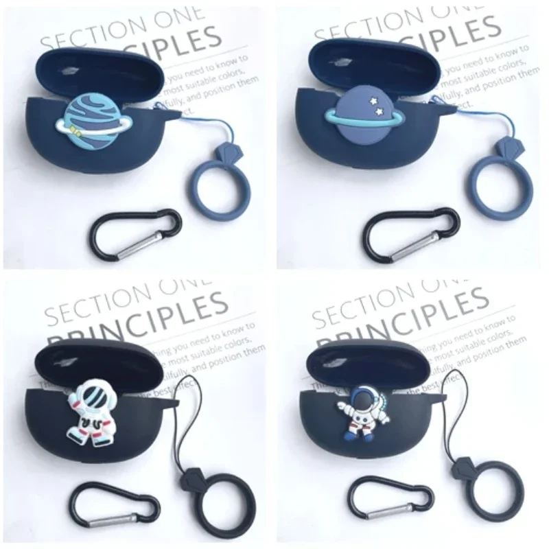 ل Skullcandy Sesh EVO / JIB حافظة حقيقية كارتون رائد الفضاء/حلقة مكافحة الإفلات سماعة سيليكون غطاء حماية مقاوم للصدمات