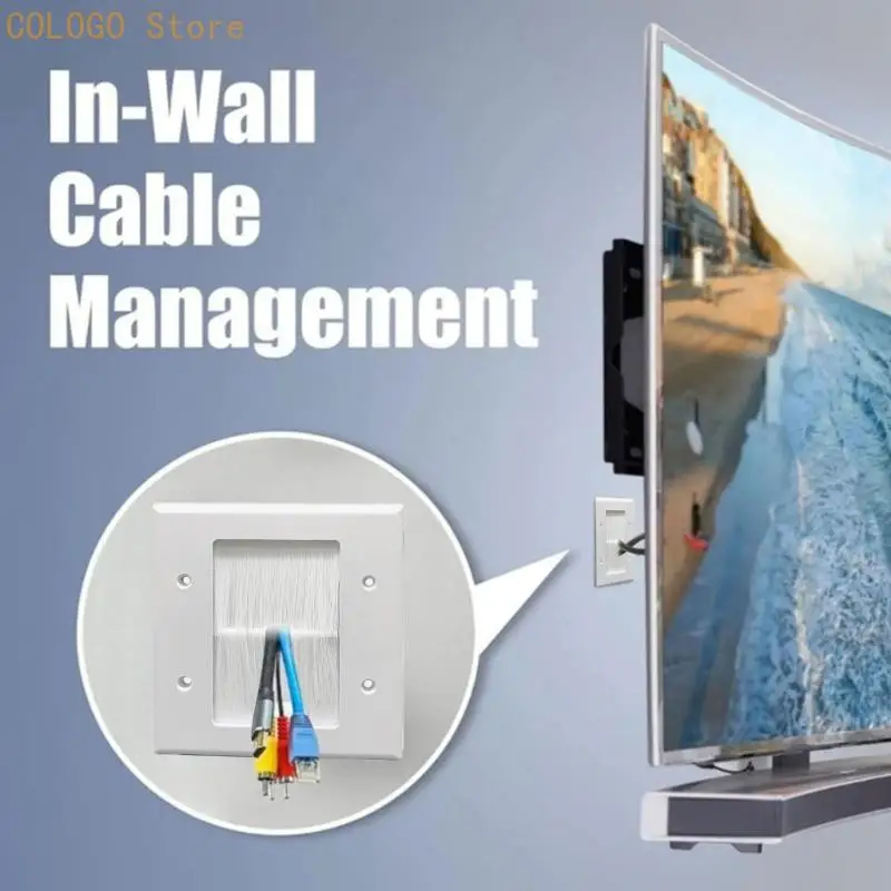 Brush Wall Plate Cable Passthrough Wall Outlet Cable Entry Cover Enduring D0LD