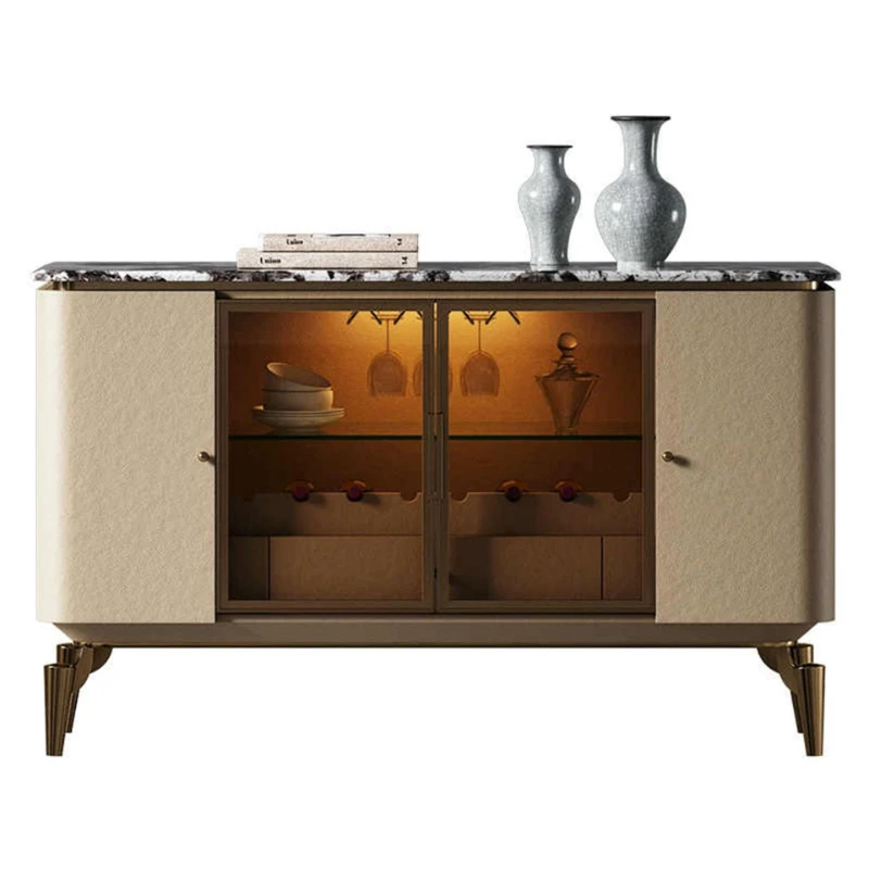 

Italian modern luxury stone new dining side cabinet, villa mansion restaurant locker, Italian light luxury household win