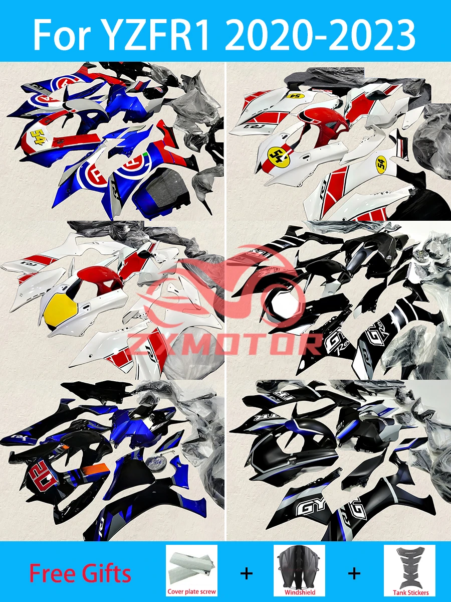 Para yamaha yzfr1 2020 2021 2022 2023 100% kit de carenagem apto yzf r1 20-23 motocicleta personalizado escudo corpo peças carenagens