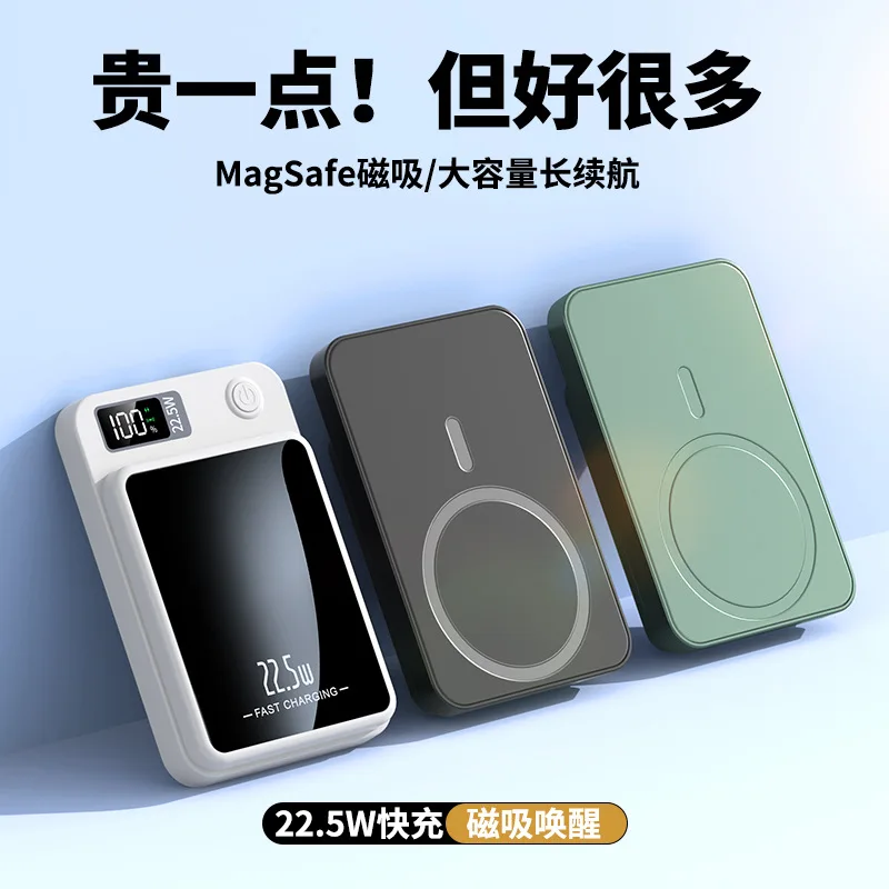 باور بانك مغناطيسي 22.5 وات لهاتف آيفون 16 15 Magsafe QI لاسلكي سريع الشحن باور بانك شاحن محمول بطارية احتياطية خارجية