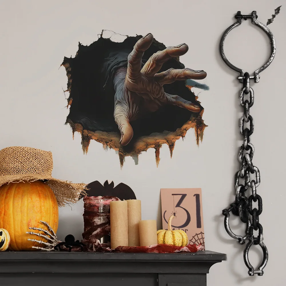 1 Halloween Wall-breaking Simulation Horror Palm Wall Sticker, Suitable for Wall Decoration in The Entrance Hall, Living Room