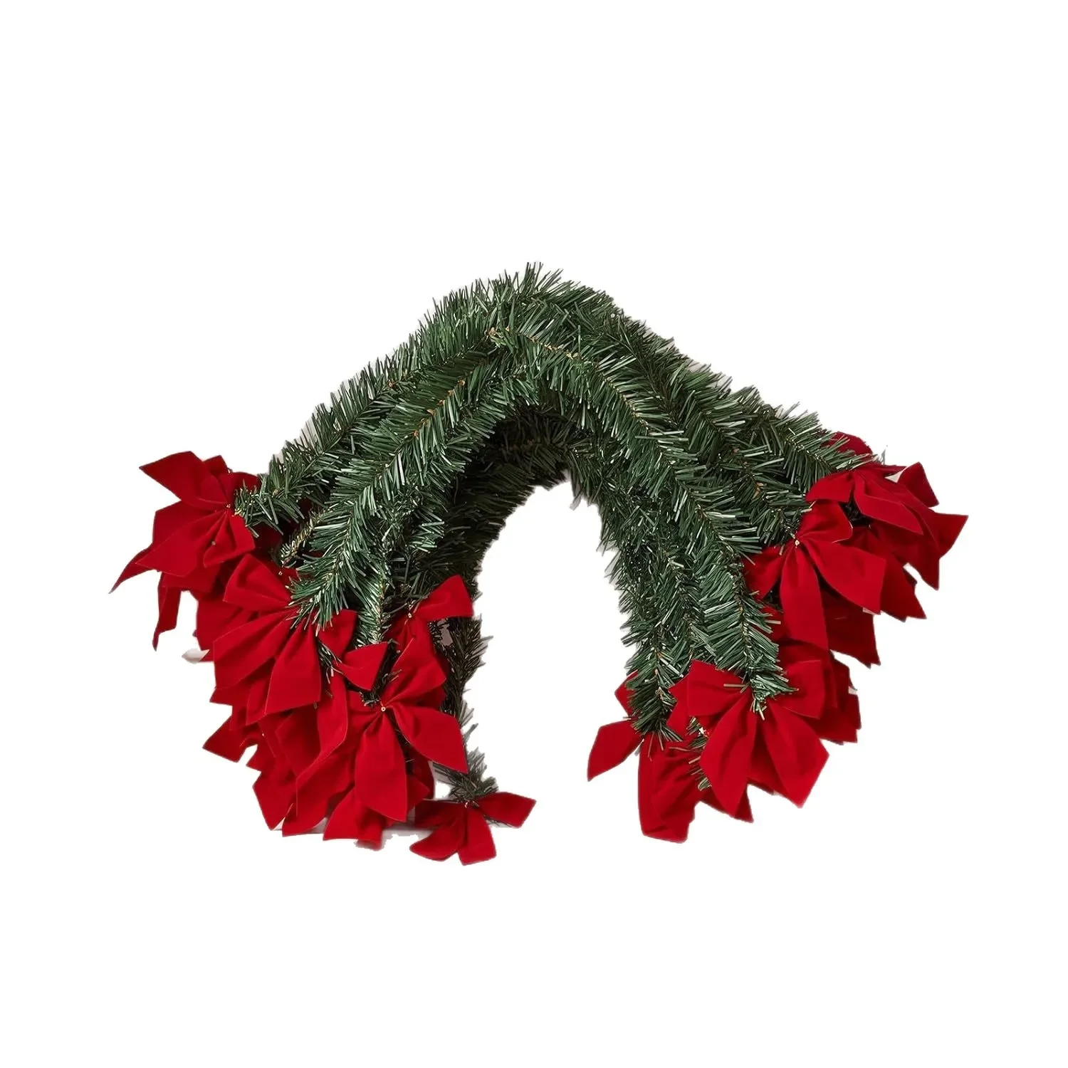 30pcs Christmas Garland Bow Artificial Pine Christmas Garland Wrappable Stair Fireplace Garland Indoor Holiday Greenery Decor - view 6