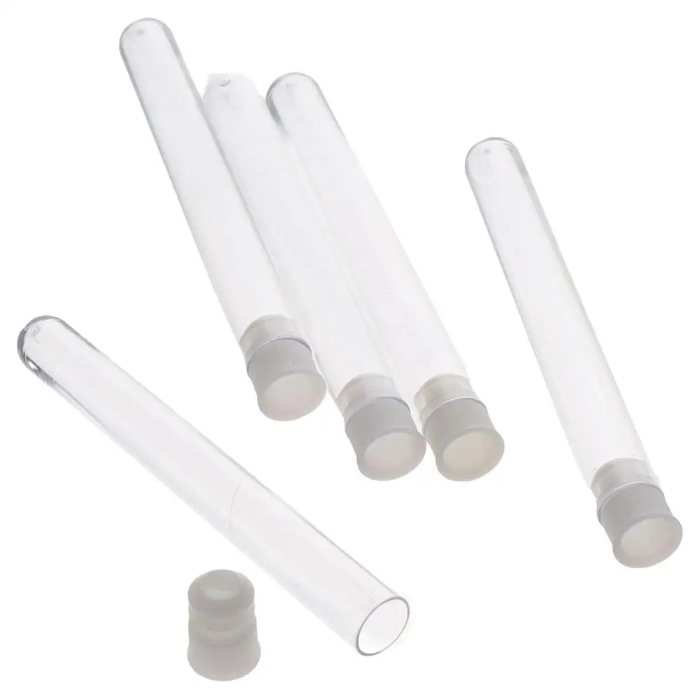 50pcs Scientific Themed Plastic Test Tube 12×100mm 8ml Science Tubes with Caps Transparent Burette Decorate The House