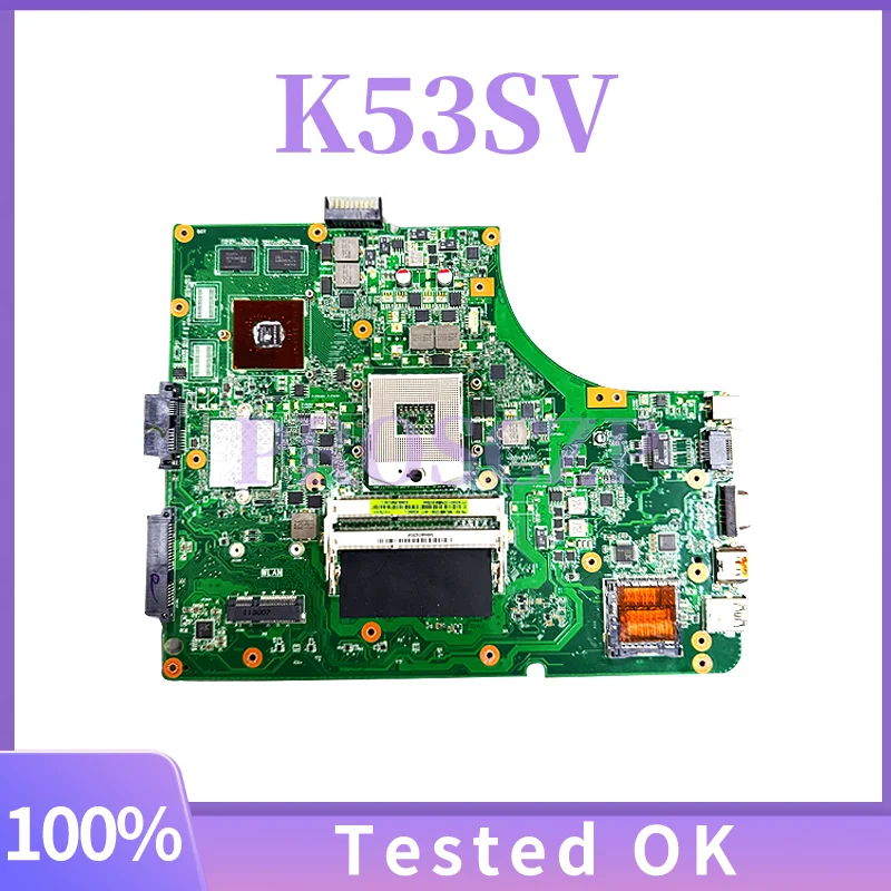 

K53SV Main board For Asus K53SJ K53SM K53SC K53S X53S A53S Laptop Motherboard With GT540M Graphics DDR3 HM65 Free CPU