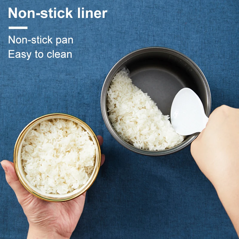 وعاء طبخ أرز كهربائي صغير، وعاء مطبخ منزلي أوتوماتيكي، وعاء طبخ متعدد الوظائف يتسع لـ 1-2 أشخاص، أواني أرز كهربائية صغيرة