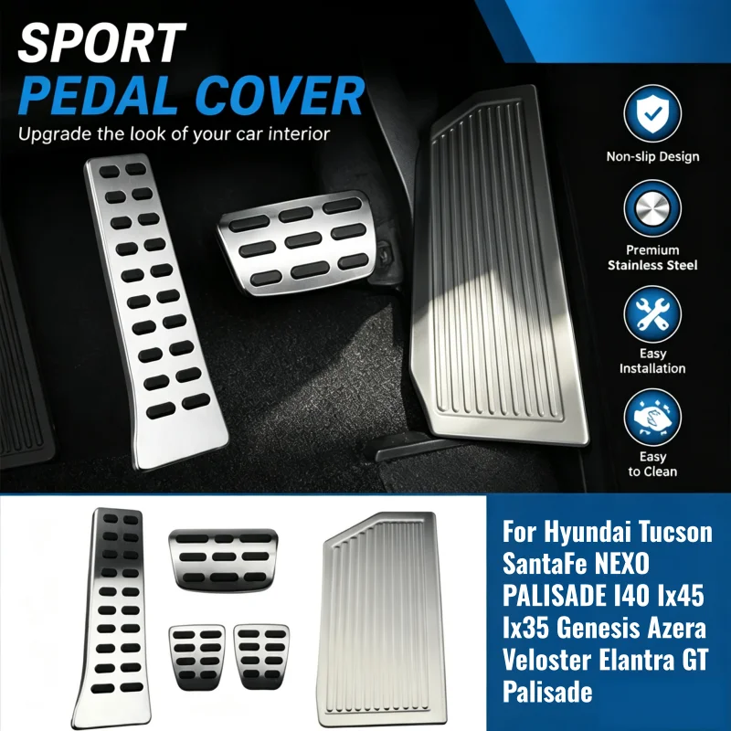 For Hyundai Sonata ix35 i40 ix45 Tucson NX4 SantaFe NEXO Genesis For Kia CEED Sportage QL Sorento KX5 K5 Optima Car Pedal Cover