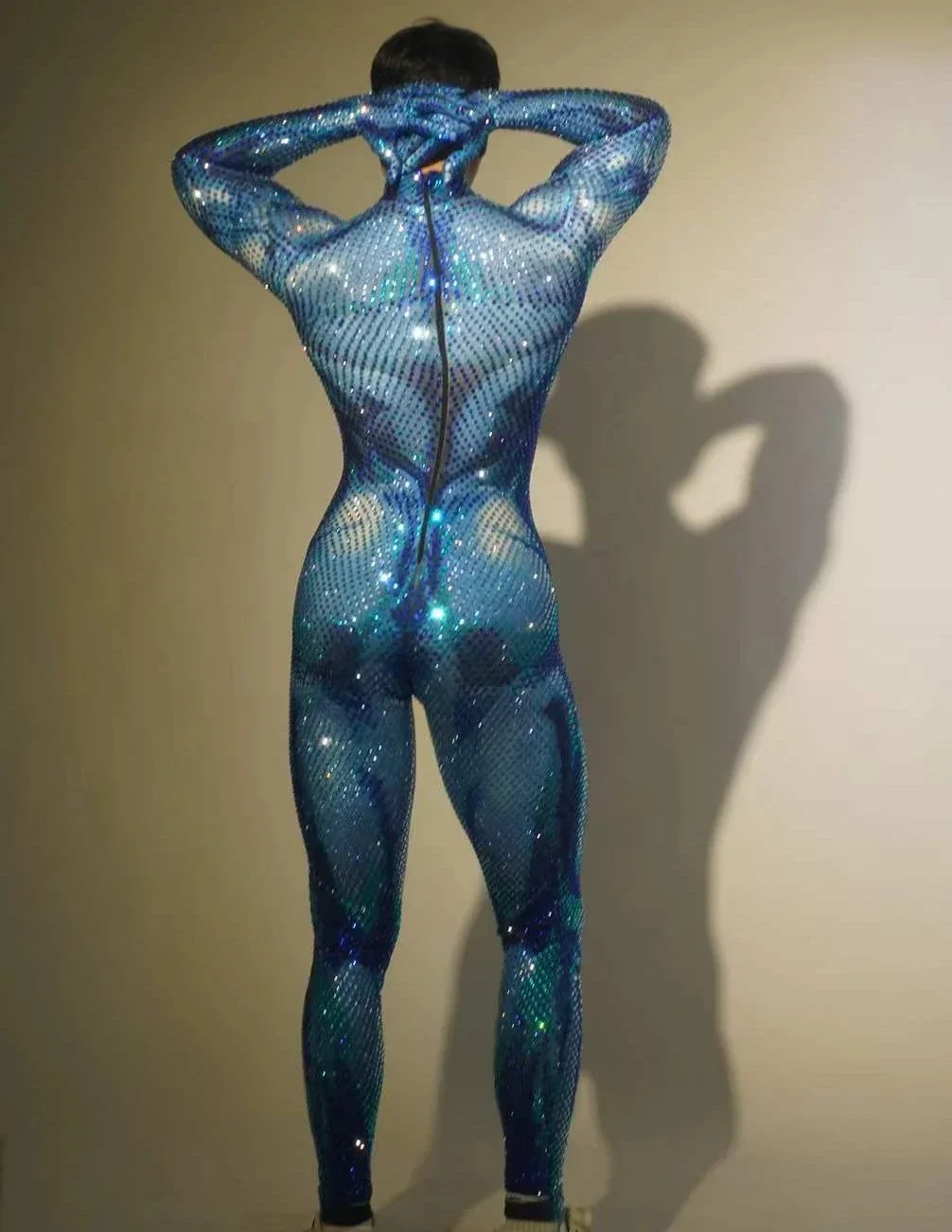 Splendide tute Drag Queen con strass completi da uomo con guanti Costumi Dragqueen Fantasy Performance Stage Wear Ballerino Outfit