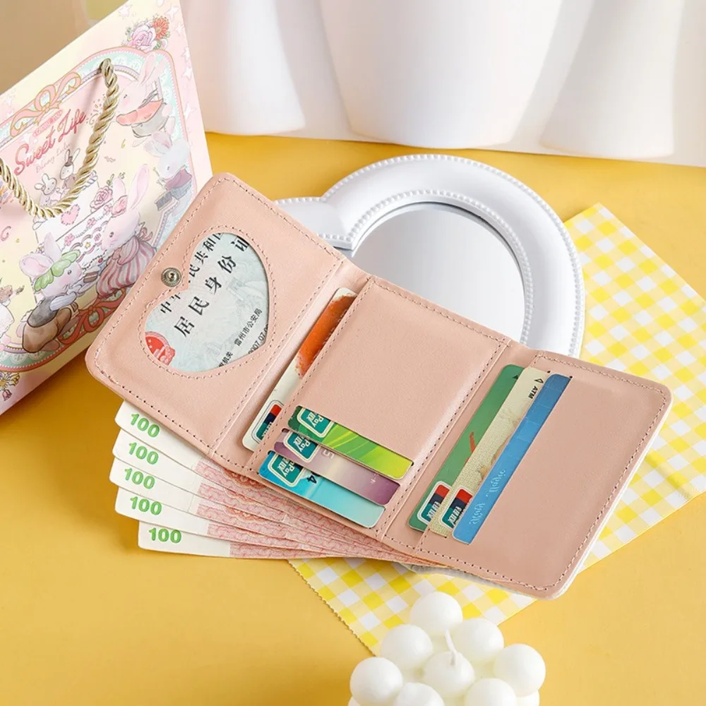 

New Cute Bear Coin Purse Portable Tri-fold Mini Wallets Folding Multi-Slot Credit Card Holder Girl