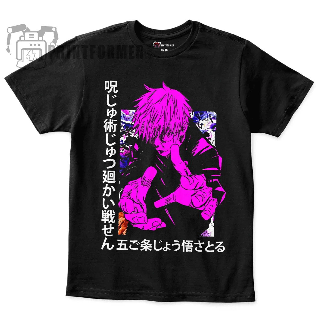 

Gojo Satoru T-Shirt Jujutsu Kaisen Anime Horror Funny Gift Shirt All Size