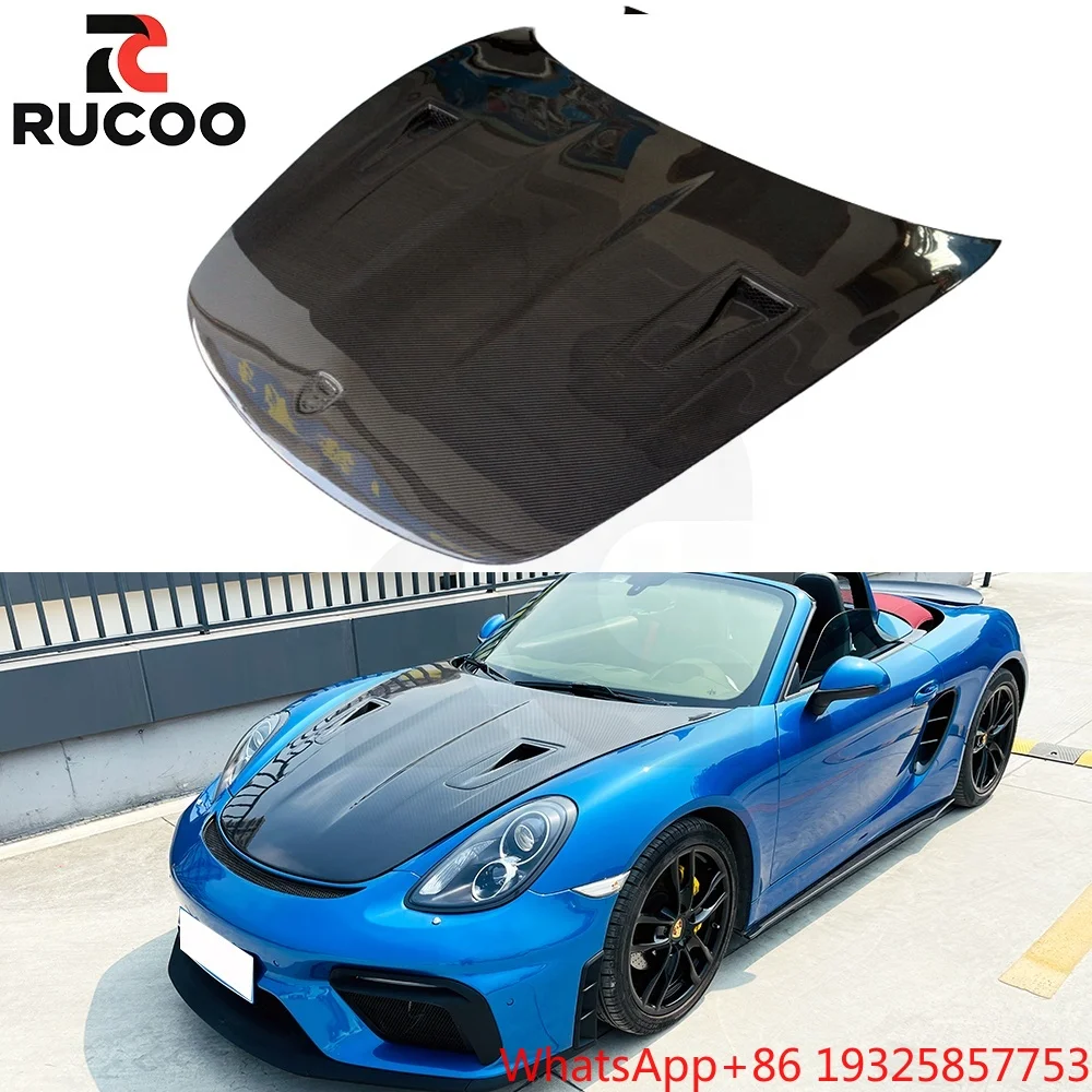 Aerodynamic RS Style Dry Carbon Bonnet Engine Hood for  718 Boxster 981 Direct Replacement Modification Parts