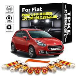 TPKE No Error LED Interior Reading Light Kit For Fiat Punto 1 2 3 I II III EVO 176 188 199 1993- 2013 2014 2015 2016 Car Bulbs