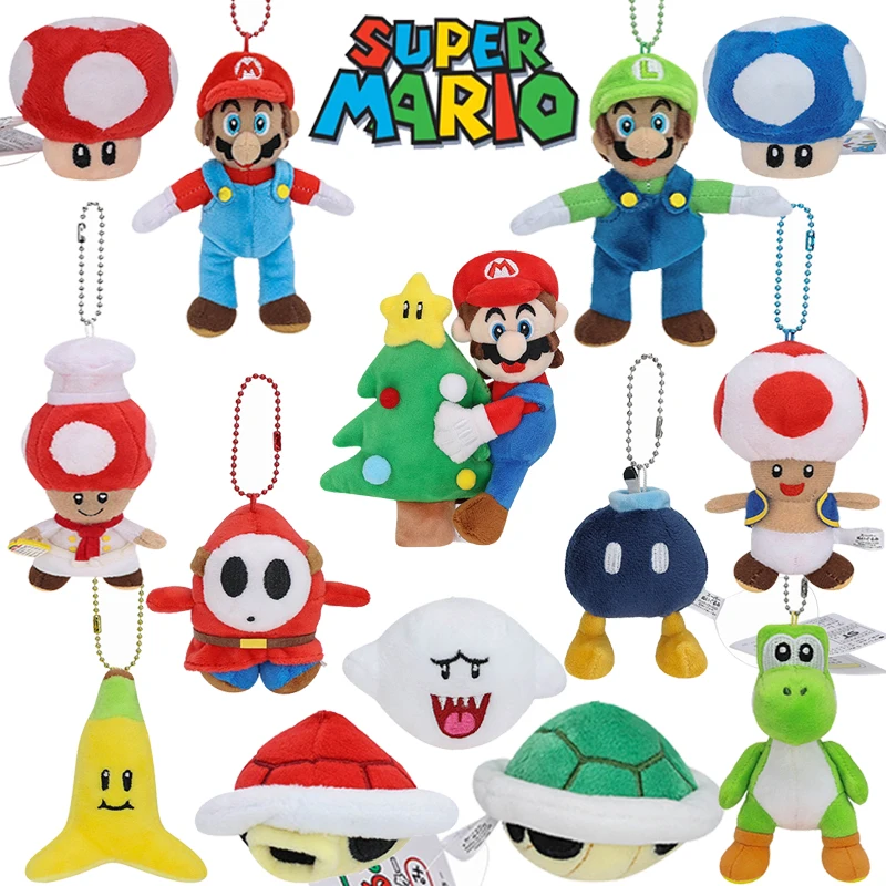 

14 Styles Super Mario Plush Toy Doll Keychain Bananas Green Koopa Troopa Bob-omb Boo Toad Yoshi Luigi Shy Guy Small Pendant Gift