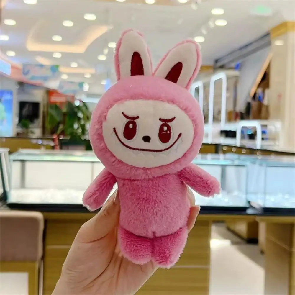 Miniso novo labubu monstro dos desenhos animados boneca modelo chaveiro decoração kawaii anime moda bonito menina mochila pingente presente brinquedo