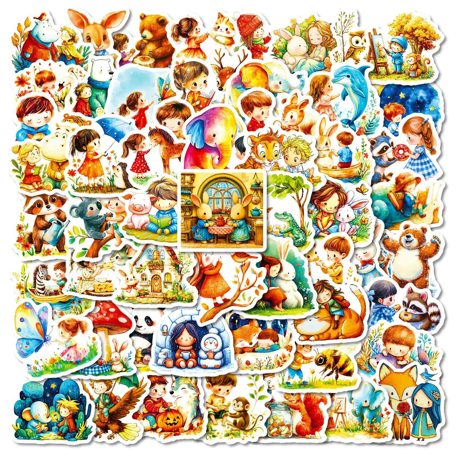

56PCS New Fairy Tale World Graffiti Stickers Cute Cartoon Decals Children's Toys Gifts DIY Scooter Scrapbook Luggage Guitar