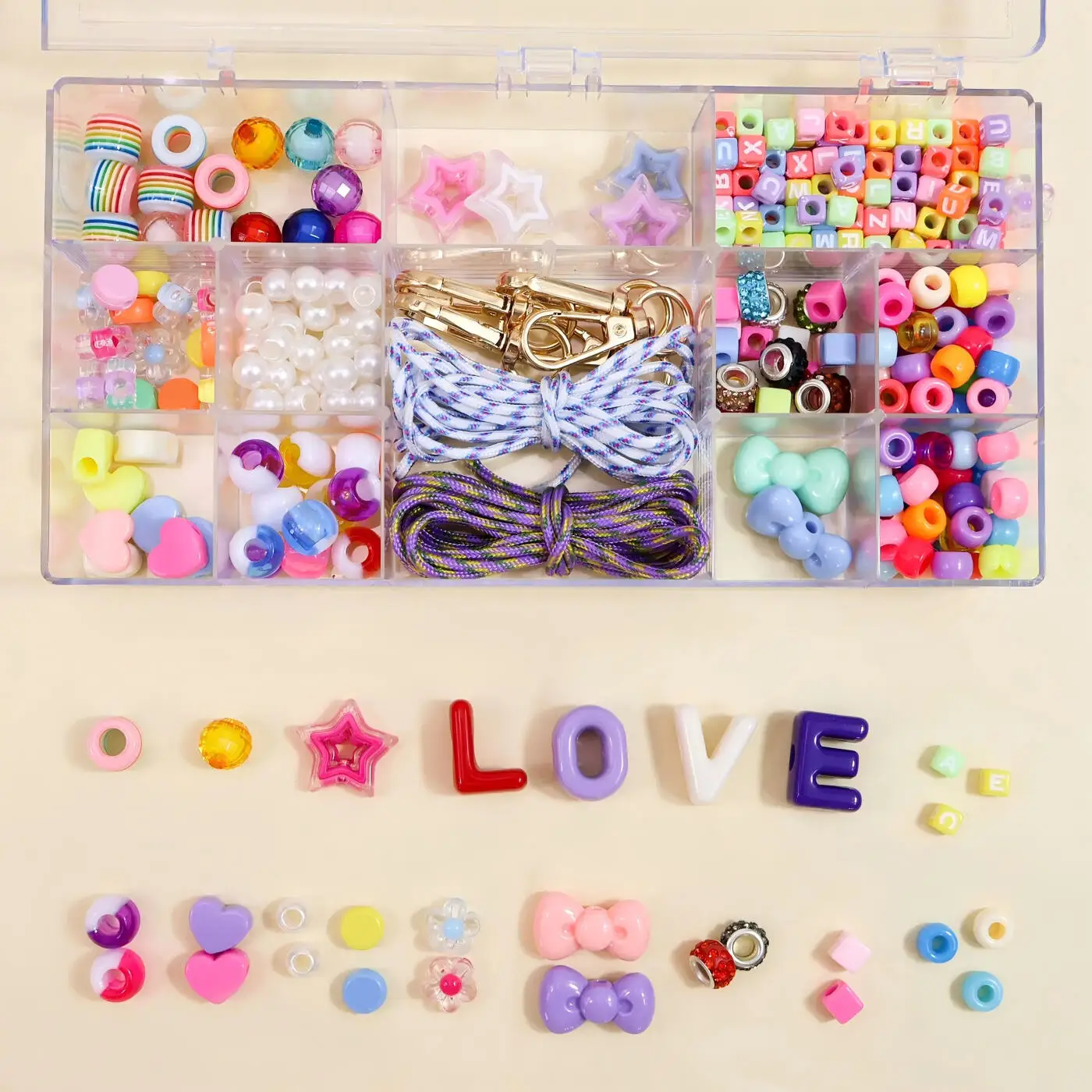 DIY Jewelry Making Kit Handmade Beaded Girls Wear Beads Educational Toys Friendship Bracelet Necklace Jewelry Around Beads Set