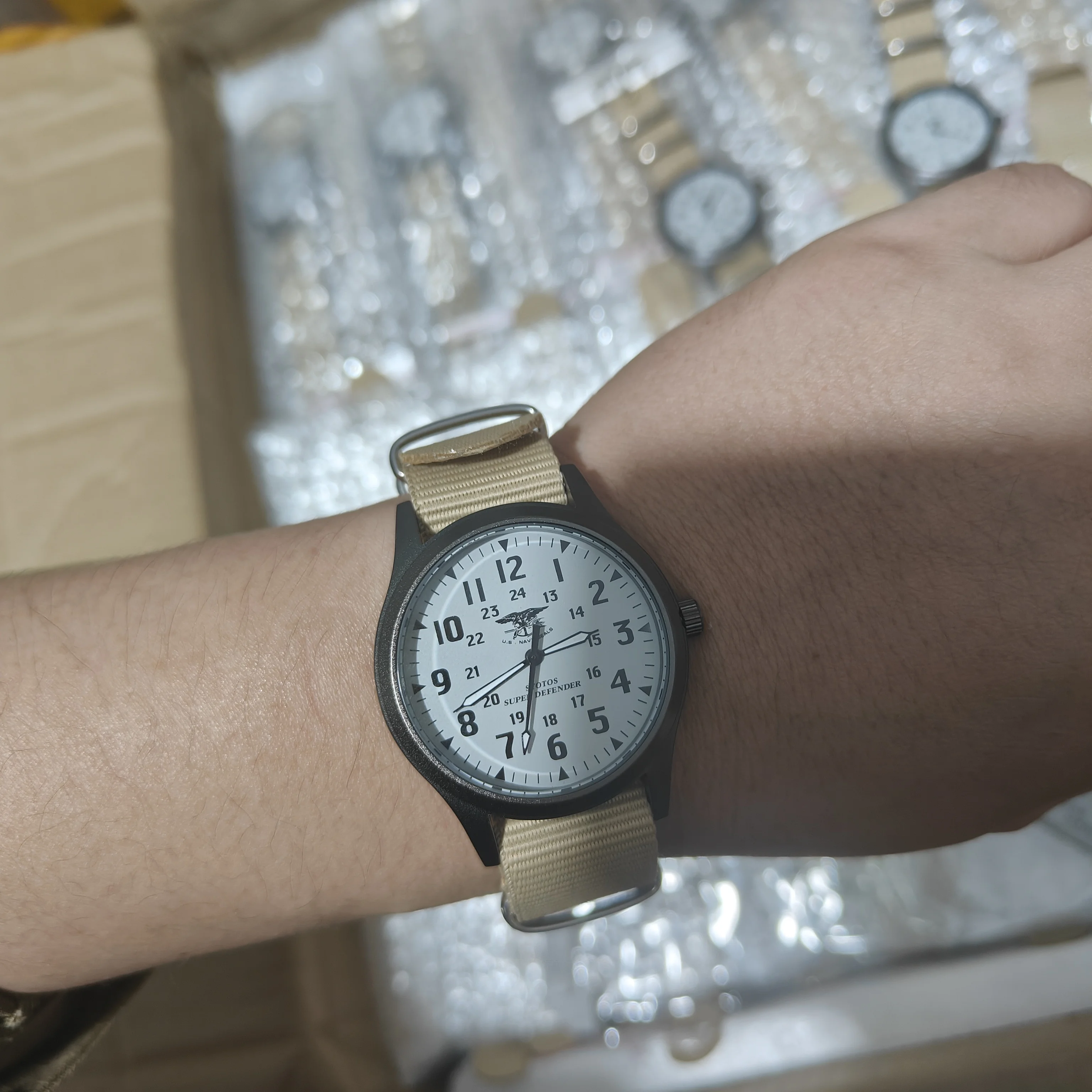 ساعة يد رجالية على الطراز الأمريكي 40 ملم على الطراز العسكري ساعة رياضية خارجية بحركة كوارتز #6